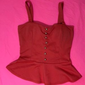 Red sweetheart peplum top